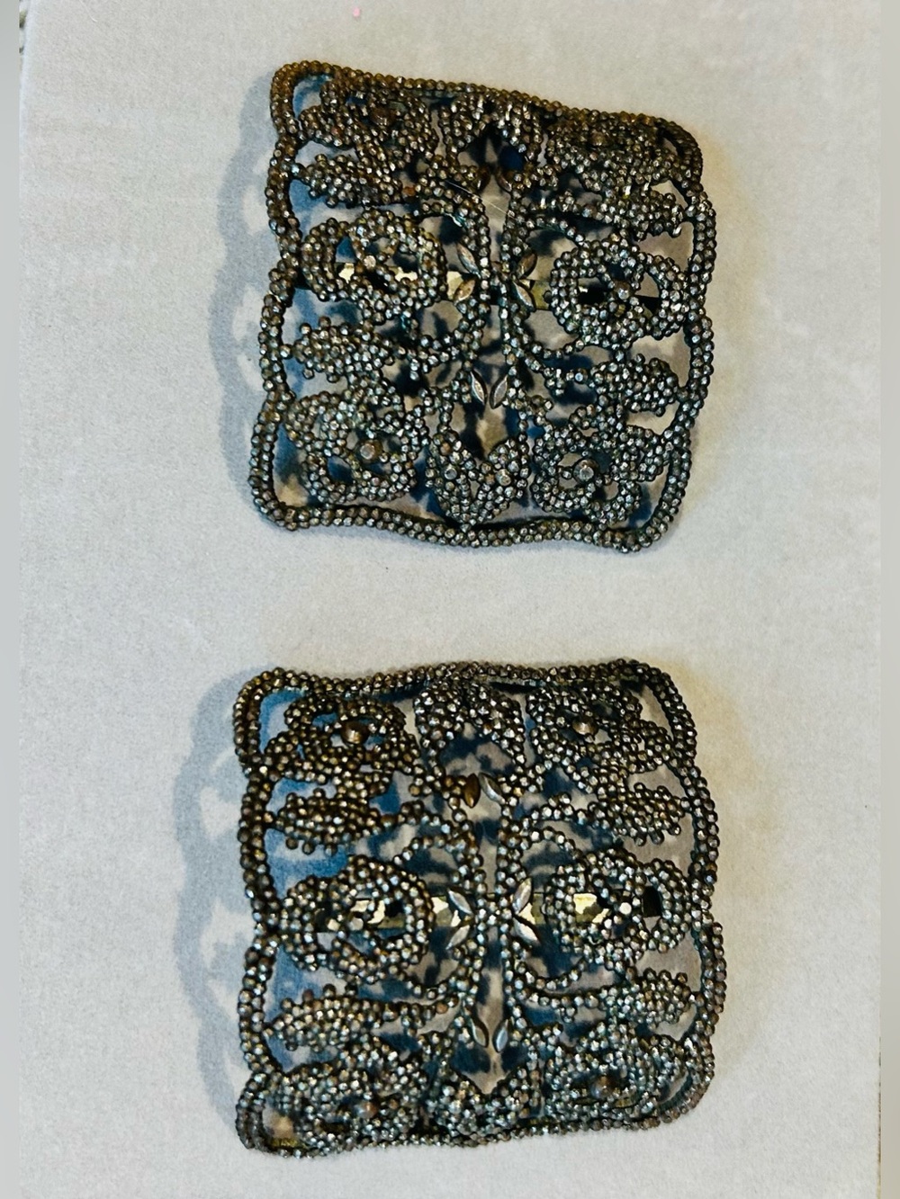 Antique Filigree Shoe Buckle Pair